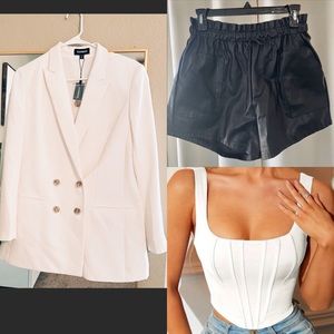 COPY - Faux leather, paper-bag shorts